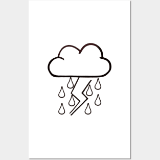 Rainy and Stormy Cloud Pattern Posters and Art